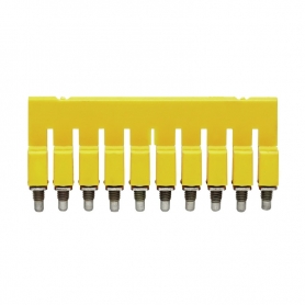 Weidmüller WQV 2.5/10 Cross connector (terminals), screwed, number of poles: 10, grid in mm: 5.10, Insulated: Yes, 32 A, yellow 