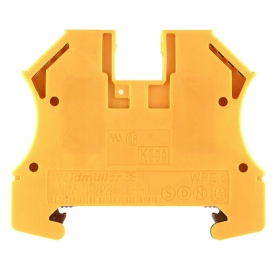 Weidmüller WPE 6 Schutzleiter-Reihenklemme, Schraubanschluss, 6 mm², 800 V, Anschlüsse: 2, Etagen: 1, grün / gelb 1010200000