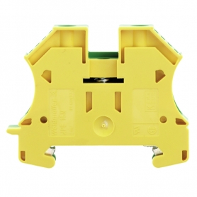 Weidmüller WPE 16N Schutzleiter-Reihenklemme, Schraubanschluss, 16 mm², 400 V, Anschlüsse: 2, Etagen: 1, grün / gelb
