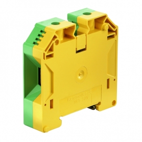 Weidmüller WPE 70N/35 series clamp, screw connection, 70 mm2, 1000 V, connections: 2, floors: 1, green / yellow