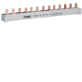 Hager KB663KT Pin koľajnica 1FI-4P+1LS-3+N+5LS-1+N/1PLE