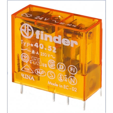 Finder 4052802400 Relay plug és nyomtatási kapcsolatok, 2 váltók 8 A, tekercs 24 V AC