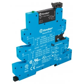 Finder 393070249024 Coupling relay MasterPLUS, with screw connections, SSR 1 closer 6 A/24 V DC, input 24 V DC