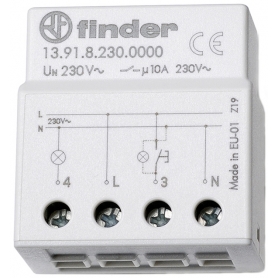 Finder 139182300000Interrupteur de surtension, petit design pour UP-Dose, électronique, 1 plus 10 A, pour 230 V AC