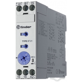 Finder 870102400000 Relés de tiempo, 8 veces funciona hasta 60 horas, 1 cambiador 8 A, para 24 a 48 V DC y 24 a 240 V AC