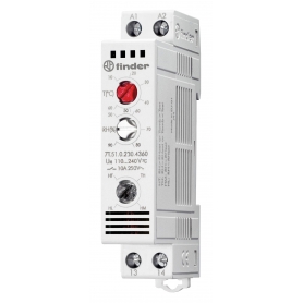 Finder 7T5102304360Thermostat pour armoire de commande, 1 plus 10 A, 110 à 240 V AC/DC