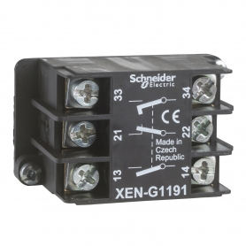 Schneider XENG1191 auxiliary switch without jump function, 1Ö+2S, front mounting