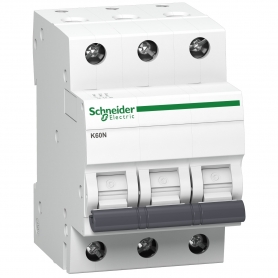 Disjoncteur Schneider A9K01320 K60N 3P, 20A, caractéristique B, 6kA