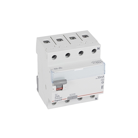 Legrand 411764 TX3 fault current circuit breaker 25A, 4-pole, 30mA, type A, 400VAC, 4TE