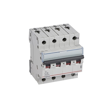 Legrand 404239 TX3 C-Characteristic circuit breaker, 16A, 3-pin+N, 10kA, 400VAC, 4TE
