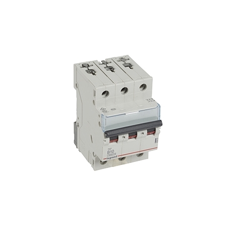 Legrand 403400 TX3 Circuit breaker B-Characteristic, 10A, 3-pin, 6kA, 400VAC, 3TE