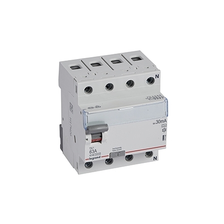 Legrand 411766 TX3 defectuoso interruptor de corriente 63A, 4-pole, 30mA, tipo A, 400VAC, 4TE