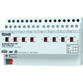 Jung 2308.16 REGHM Switch actuator, 8x, REG, closer, mechanical manual operation
