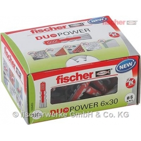 Fischer 535453 DUOPOWER 6X30 LD Universal Dowel Das Duo aus Power und Schlauer - 100 piezas