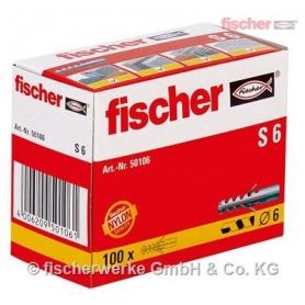 Fischer 50106 S 6 Nylon dowels - 100 darab