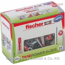 Fischer 535459 DUOPOWER 6X30 S LD  Universaldübel mit Schraube – 50 Stück