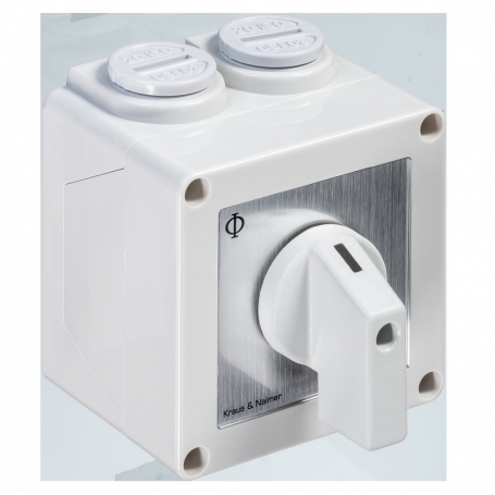 Kraus & Naimer CA10.A221.PFL1 changeover switch without 0, 2 pole, 60°, AP, IP65, Ith: 20 A, P: 5.5 kW(AC-3,400V), 2x2,5 mm2 700