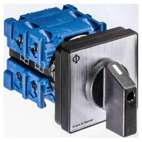 Kraus & Naimer CH10.A201.E switch, 2 poles, 60°, 4-hole fastening, Ith: 20 A, P: 5.5 kW(AC-3,400V), 2x2,5 mm2 70012756