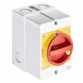 Kraus & Naimer KG10.T203/33.KS11 V interruptor principal rojo/amarillo, 3 polo, AP, IP66, Ith: 20 A, P: 5.5 kW(AC-23,400V), 2.5 