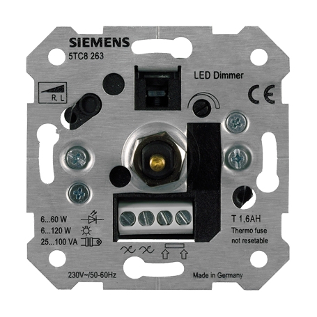 Siemens 5TC8263 Plongeur NV pour transformateurs magnétiques R, L 6-120W et lampes LED avec interrupteur à pression UP, 230V 50-