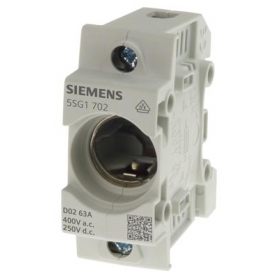Siemens 5SG1702 NEOZED, Sicherungssockel, D02, 1-polig, 63 A, Un AC: 400 V, Un DC: 250 V