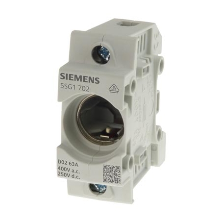 Siemens 5SG1702 NEOZED, Sicherungssockel, D02, 1-polig, 63 A, Un AC: 400 V, Un DC: 250 V